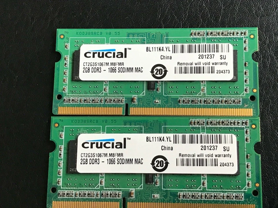 Apple Mac 2x2 4GB Memory, EACH 1x2 GB DDR-PC3 1066 Ram for iMac, MBP and Mini  - Image 2 of 4