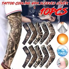 10 PCS Tattoo Cooling Arm Sleeves Cover Basketball Golf Sport UV Sun Protection