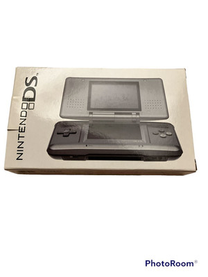 Nintendo DS Original graphitschwarze Konsole mit Box komplettes Handheld-System