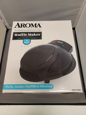 Aroma Non-Stick Waffle Maker Black AWM-908B 