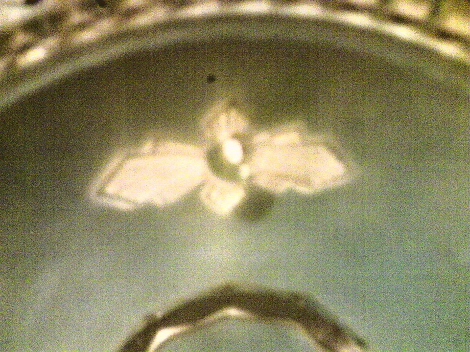 Vintage ceiling light shade blue glass - Image 3 of 3