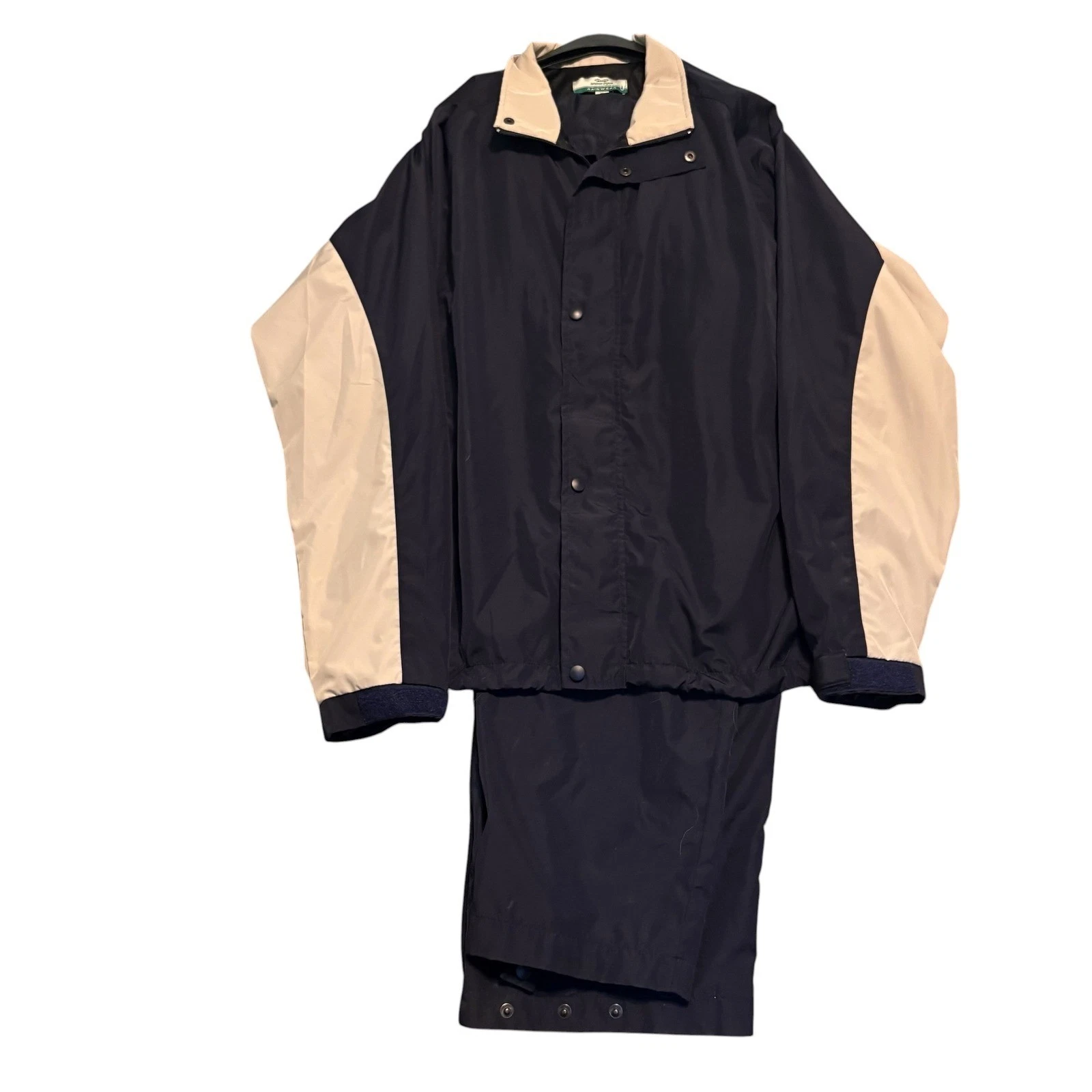 Snake Eyes Rain Jacket and Pants Set Size XL Mens Suit Black Beige Golf Full Zip