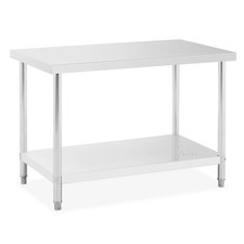 Tavolo Inox Acciaio Inossidabile Banco Da Lavoro Regolabile 120 X 70 Cm 115 Kg