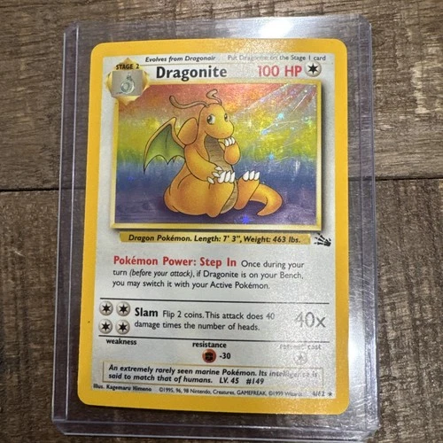 Pokemon Dragonite Fossil 4/62 Holo Rare 1999-2000