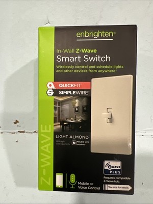 Enbrighten In-Wall Z-Wave Smart Switch SimpleWire Light Almond, ZW4009