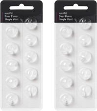 Hearing Aid Domes for Oticon MiniFit Single Vent Bass Domes: 2 Packs (8mm), Univ