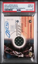 2001 UD GAME JSY AUTO #DM-A DESMOND MASON 31/100 PSA 8 AUTO