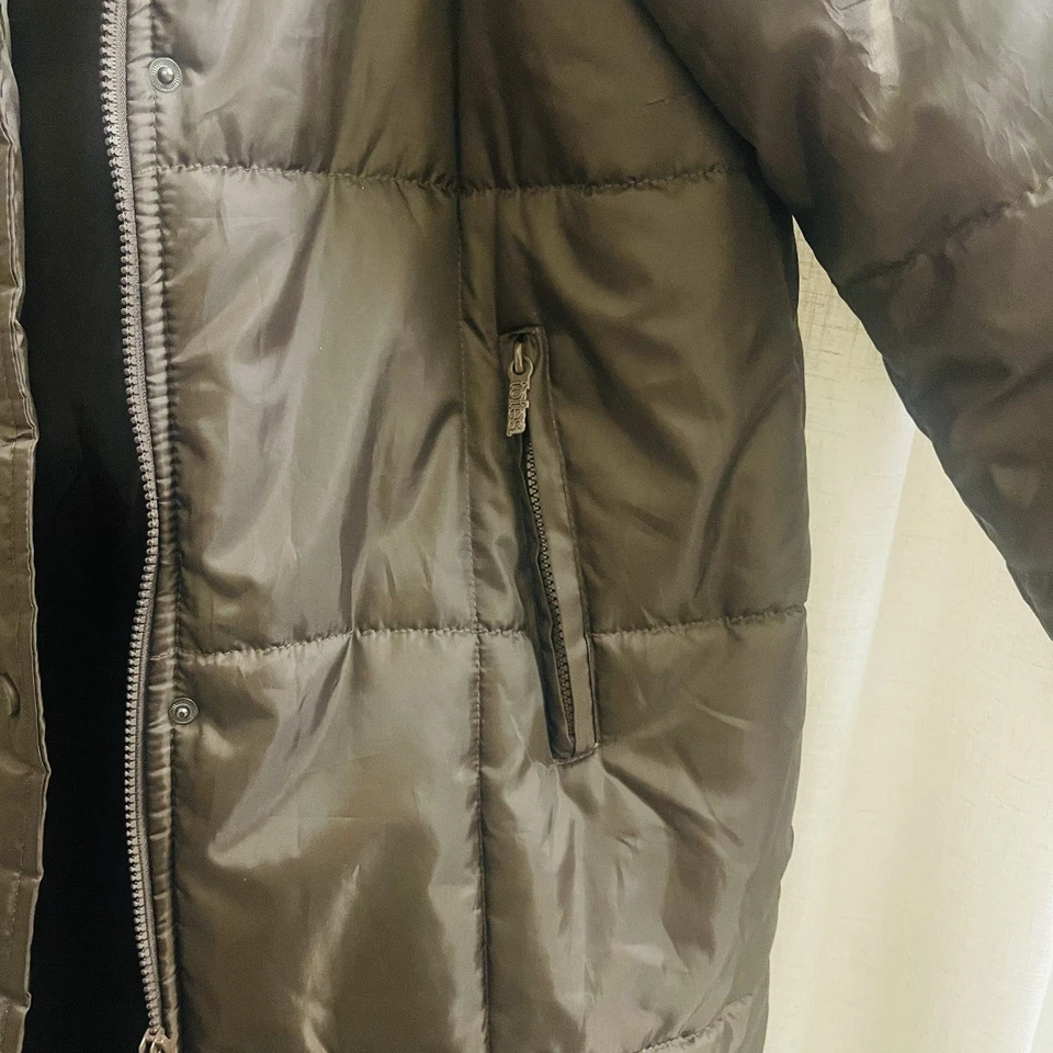 Wheather Stopper 女式 Puffer 外套可拆卸连帽衫棕色 M 码 — 第 4/4 张图片