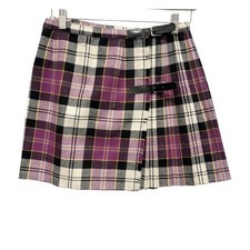 Vintage The Edinburgh Woollen Mill Wool Pleated Mini Skirt Size Small Womens