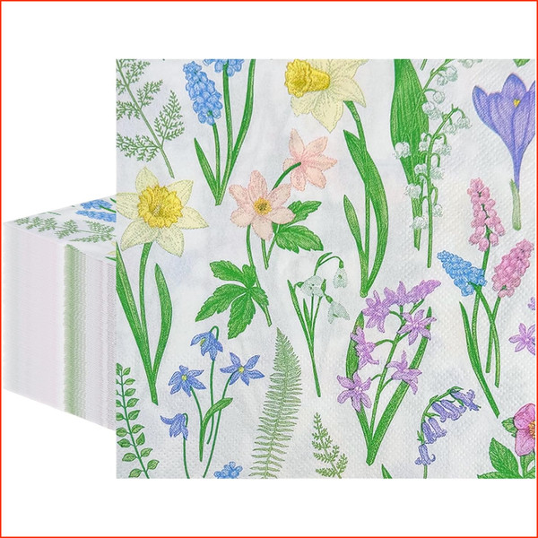 Servietten Blumen 40 StüCk 2-Lagig 33 X 33 Cm Einweg FüR Party Hochzeit Deko-image
