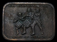 LF13149 VINTAGE 1976  SPIRIT OF AMERICA  1776-1976 BICENTENNIAL BELT BUCKLE