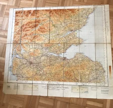 Vintage Central Scotland Quarter Inch Cloth Map