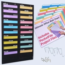 Ultimate Office WalMaster Heavy Duty 20-Pocket Chart Filing System for Classr...