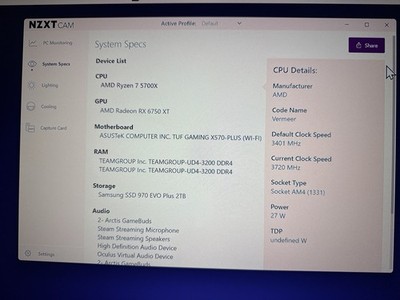 Selling a custom-built PC featuring:  - CPU: AMD Ryzen 7 5700X - GPU: AMD Radeon
