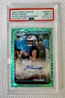 BRYCE YOUNG -2024 Topps Chrome #BA-BYO AQUA SONAR REFRACTOR /199 PSA 9 DNA 10 AU