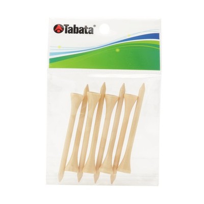 Tabata Golf Long Tee, White Wood, 70mm, 8 Pieces, GV0434