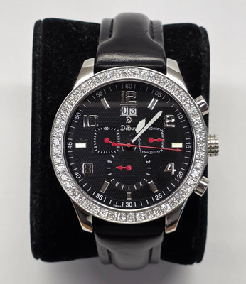 DiBur Men's Diamond Bezel Watch   Diamond Bezel   2.00 CTW