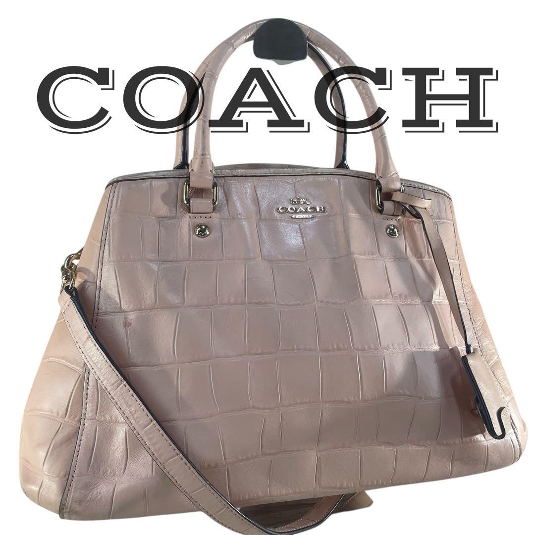 Condition COACH Shoulder Bag Python Pattern 2way … - image 1