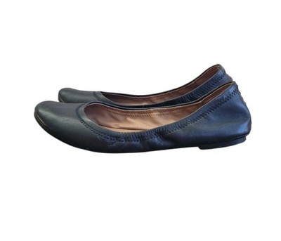 Pre-Owned LUCKY BRAND 7.5M Black Emmie Leather Ballet Slipper Women