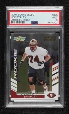 2007 Score Select Artist's Proof /32 Joe Staley #325 PSA 9 MINT Rookie RC 8uc
