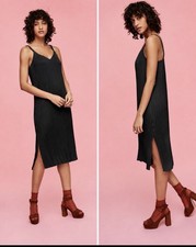 Aritzia Midi Dress Little Moon XS Black Pleated Party Holidays Grunge Rocker 90s