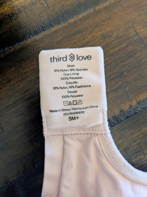 Third Love T-Shirt Bra Wireless Adjustable Strap Nude Petal SM+