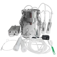 Electric Cow Milking Machine Milking Equipment 14L 304 Stainless Steel