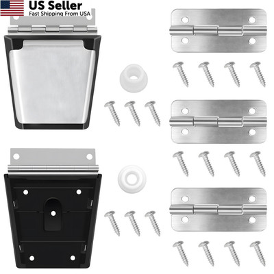 ATESMO Cooler Hinges & Latch Replacement for Igloo Standard, Black & Silver