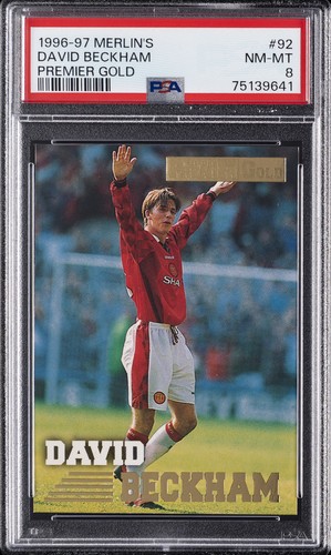 1996 MERLIN'S PREMIER GOLD #92 DAVID BECKHAM PSA 8