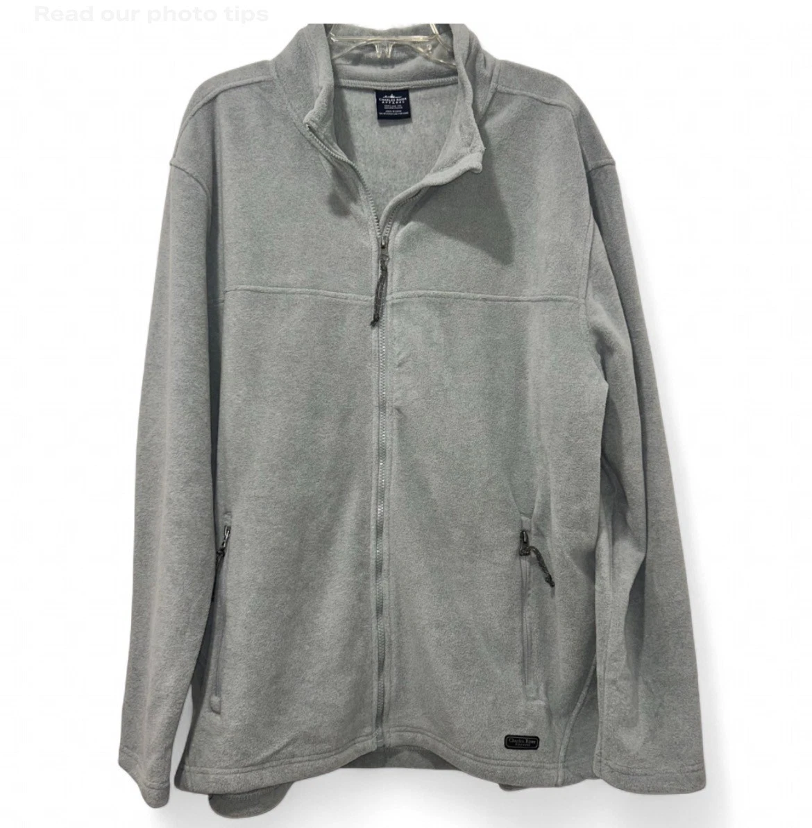 Charles River Gray Fleece Full Zip Jacket Men's 2XL