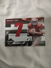 2009 Donruss Leaf Limited Rookie Auto Nate Davis Jersey Card 07/10 His Jrsy #33. rookie card picture