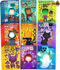36 PCS Halloween Craft Stickers for Kids Party Favor, Make a Face Stickers with