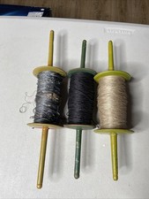 Vintage Painted Wooden Kite String Winder Spool Spindle Lot Of 3