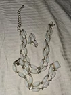 Vintage 1950s Parure Christian Dior By Kramer Milk Glass/lucite Beaded Jewlery
