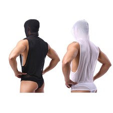 Camiseta sin mangas básica para hombre Camisas transpirables Camisas interiores de club nocturno Chaleco transparente