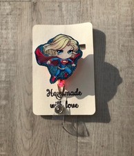 New- Super-Girl Hero Retractable Badge Reel