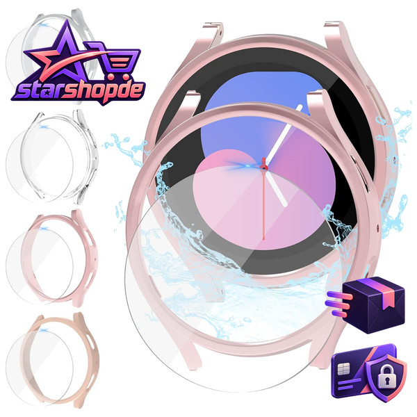 HüLle 40Mm FüR Galaxy Watch 5/4 FE Matt Hart PC Bumper Mit Glas Schutzfolie 4-image