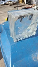 Wavey Glass Block 7" 3/4 x 7"3/4 x 3" Perfect For Projects Not too Many Left