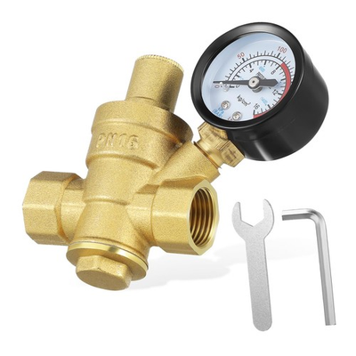 #ad Water Pressure Regulator Valve 1 2 Inch with Gauge Pressure Reducing Valve fo... $22.86