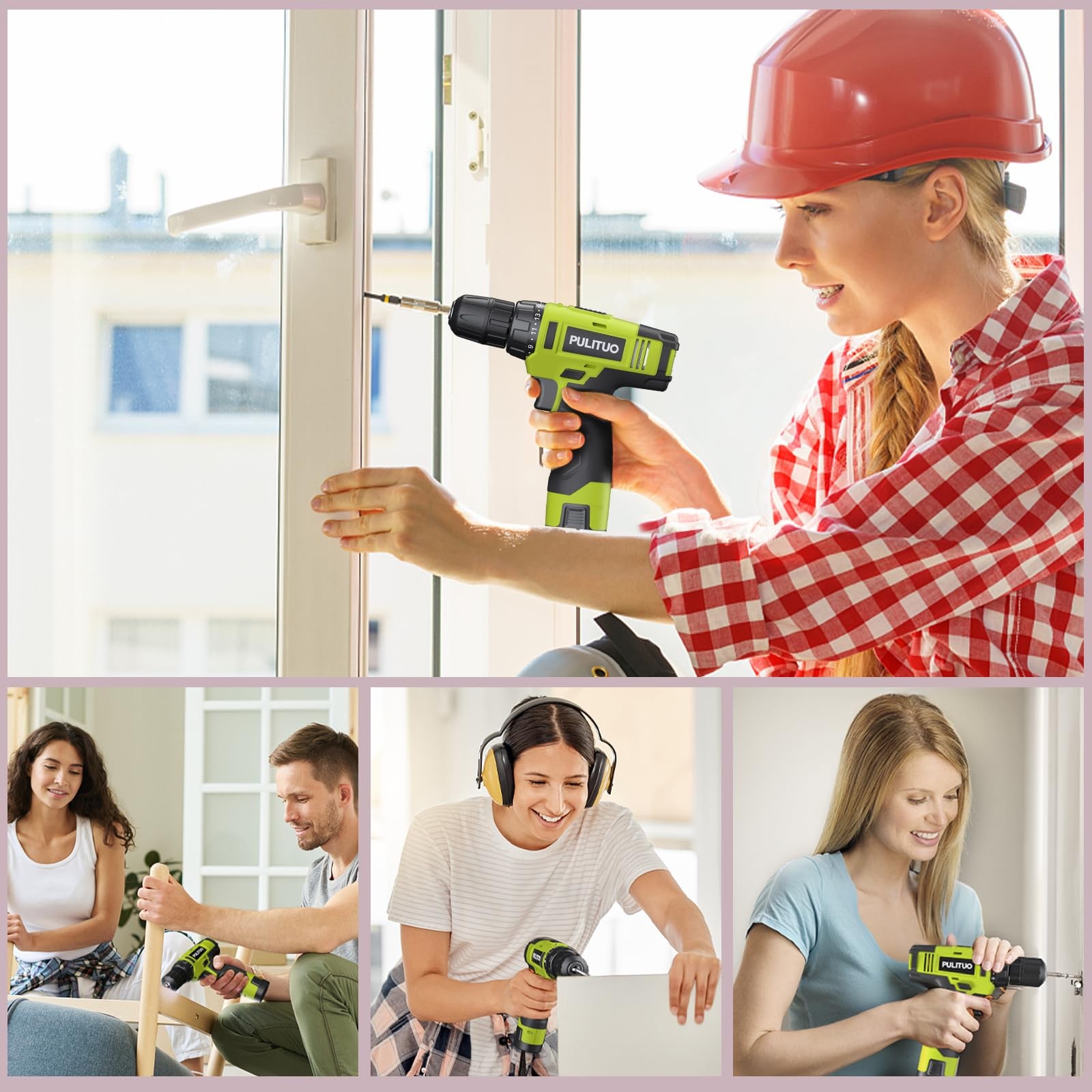 12v Green Cordless Drill Set Power Drill Kit With Battery And Chargerelectric Dr