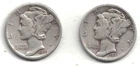 Nice-looking Circulated 1936-D and 1936-S Mercury Dimes at Below Silver Value