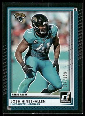 2025 Donruss Press Proof Silver #252 Josh Hines-Allen /199 - FB