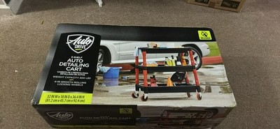 Auto Drive Professional 3 Shelf Detailing Cart, 300 Lbs Capacity, Locking Wheels