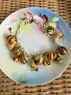 Vintage 30's Early Unsigned Miriam Haskell Painted wood Celluloid Chain Necklace