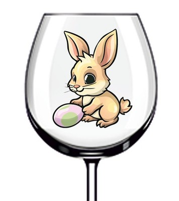 12x Ostern Cartoon Hase Vinyl Aufkleber Abziehbild Becher Weinglas Flasche Laptop