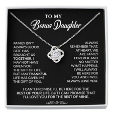 To My Bonus Daughter Necklace, Gift for Bonus Daughter, Step Daughter Birthday