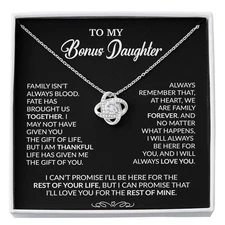 To My Bonus Daughter Necklace, Gift for Bonus Daughter, Step Daughter Birthday