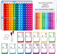 Multiplication Flash Cards  Chart- 156 Hole Punched Math Game Flashcards for Ki