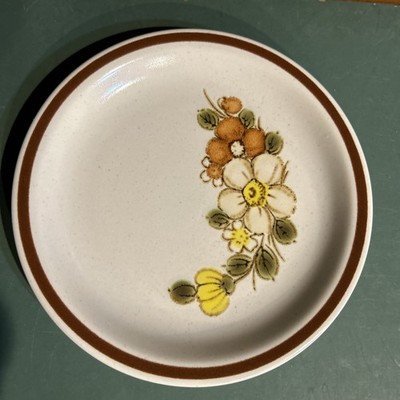 Two Vintage 6.5  Woodhaven Collection Sunnybrook Stone Ware Bread Plates