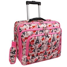 World Traveler Rolling 17-Inch Laptop Briefcase Computer Case - Paris Pink